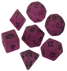 Purple Glow Dark Resin Dice Set