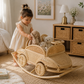 Vintage Inspired Rattan Rocking Car for Toddlers