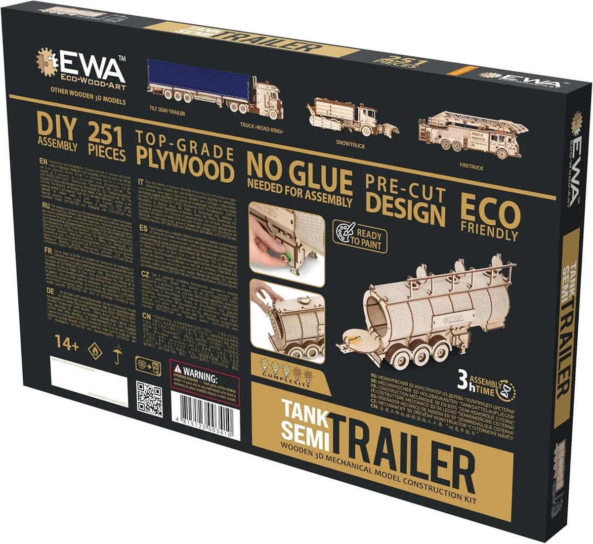 Tank Semitrailer for Road King — Mechanical Wooden Model, 251 Pieces