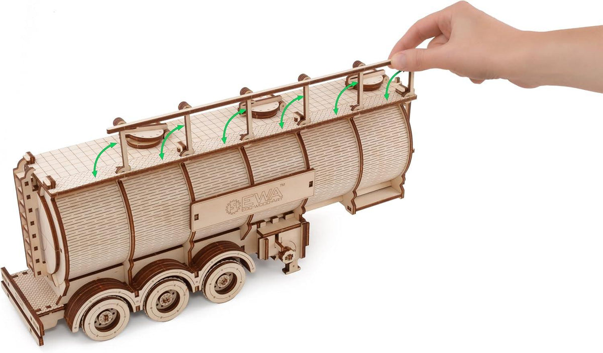 Tank Semitrailer for Road King — Mechanical Wooden Model, 251 Pieces