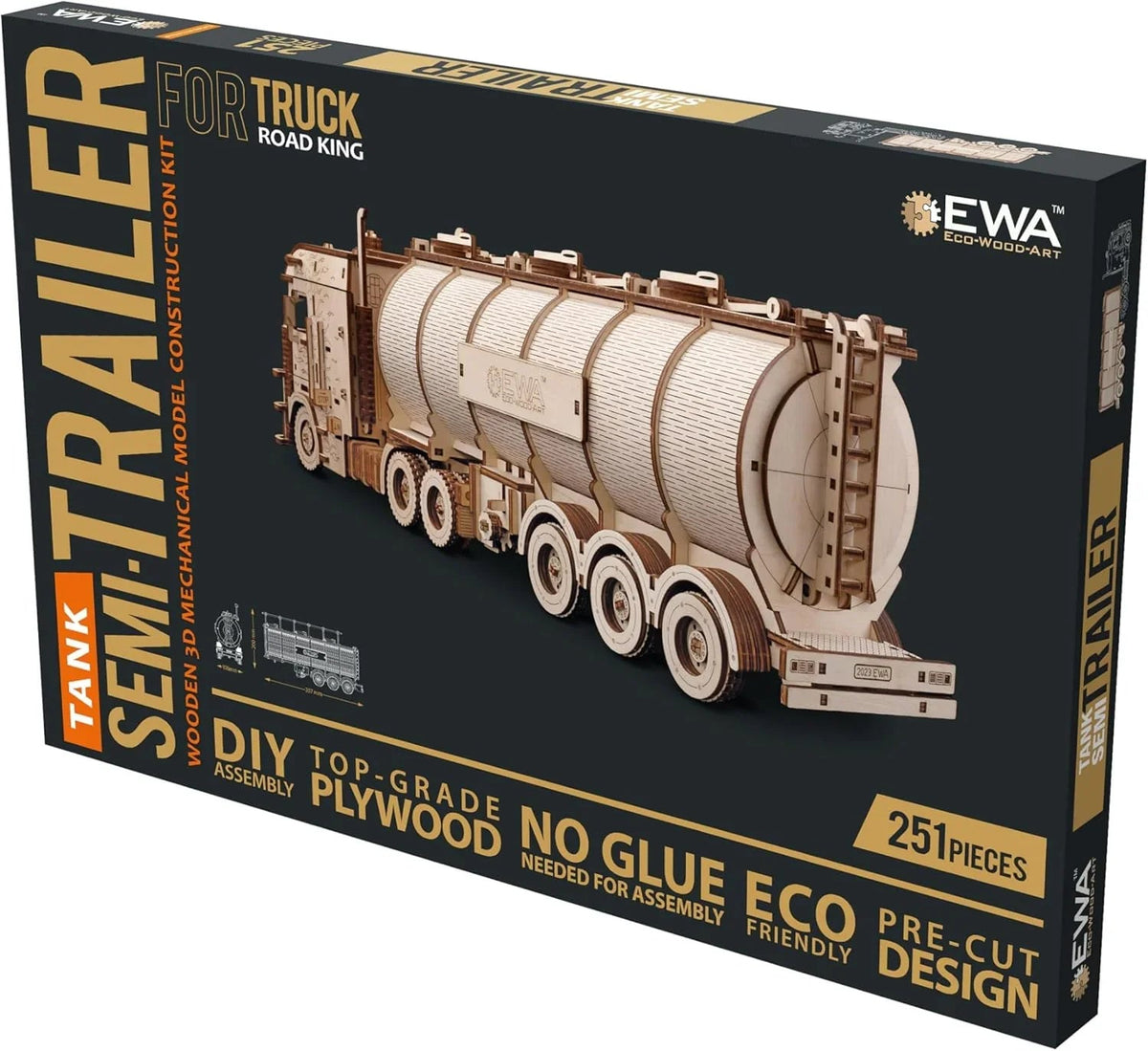 Tank Semitrailer for Road King — Mechanical Wooden Model, 251 Pieces