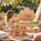 Handmade Rattan Flower Chair for Kids – Blossom Bloom Rattan Chair – Handwoven Flower Chair for Kids and Dolls| Boho Nursery & Playroom Furniture