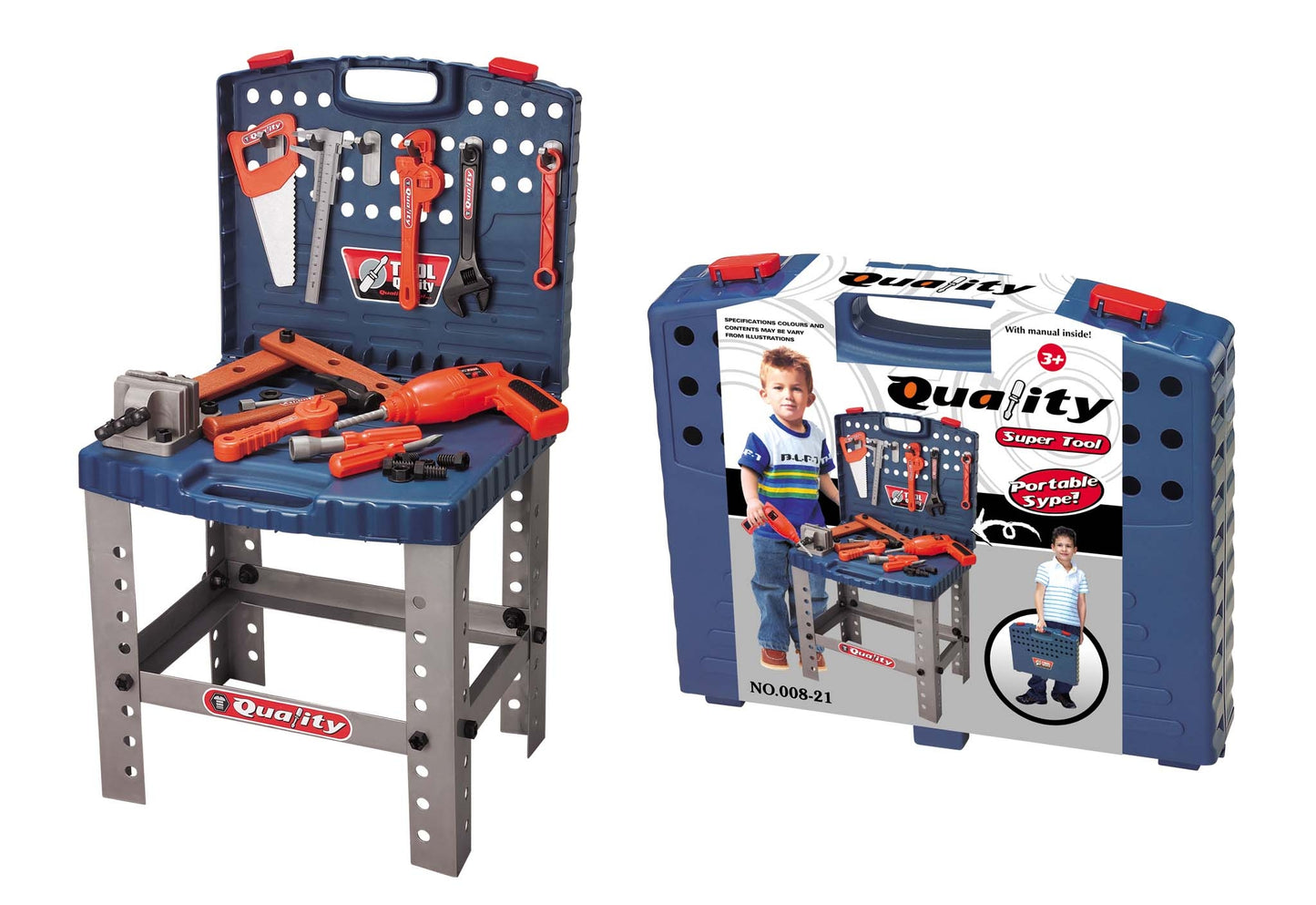 16'' Pretend Tool Set Workbench For Kids