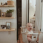 Indoor High Back Cotton Baby & Toddler Swing-Greige/Vanilla Stripe