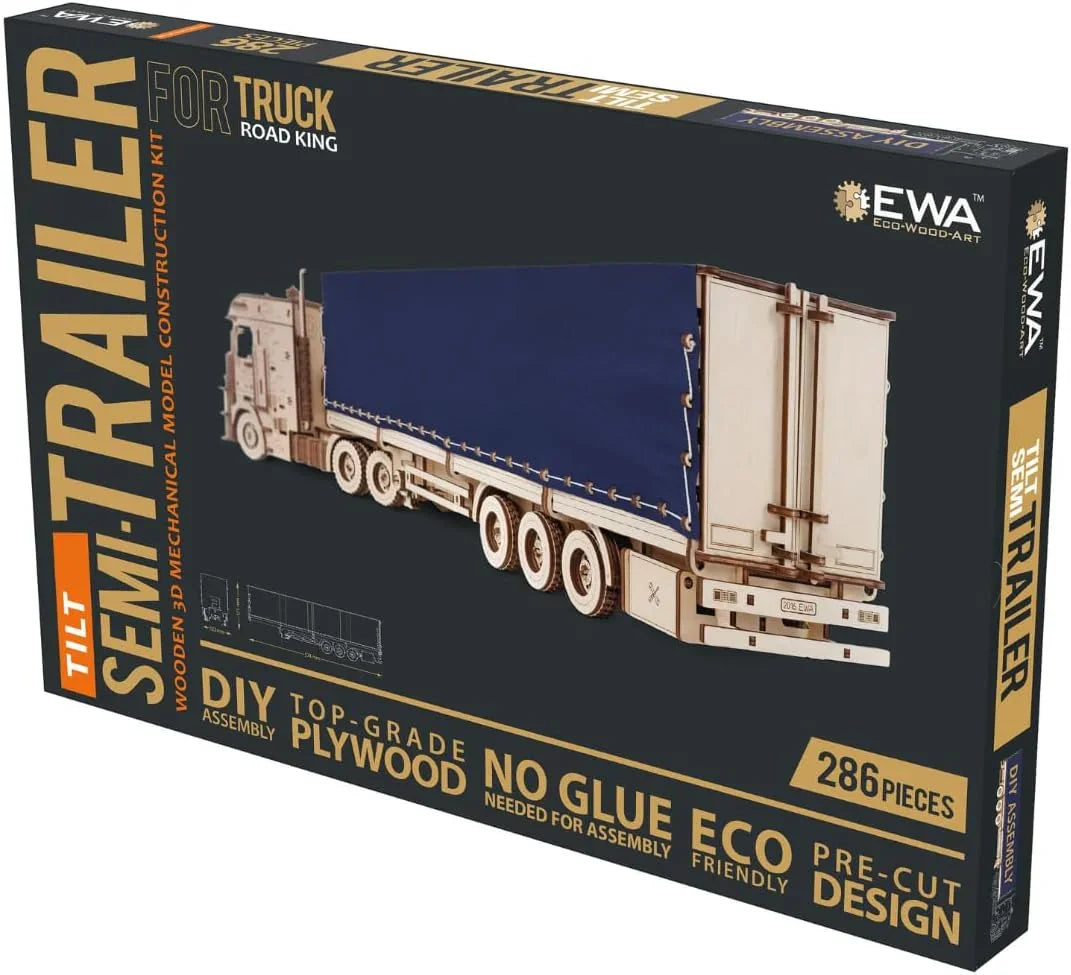 Tilt Semitrailer for Road King — Mechanical Wooden Model, 286 Pieces