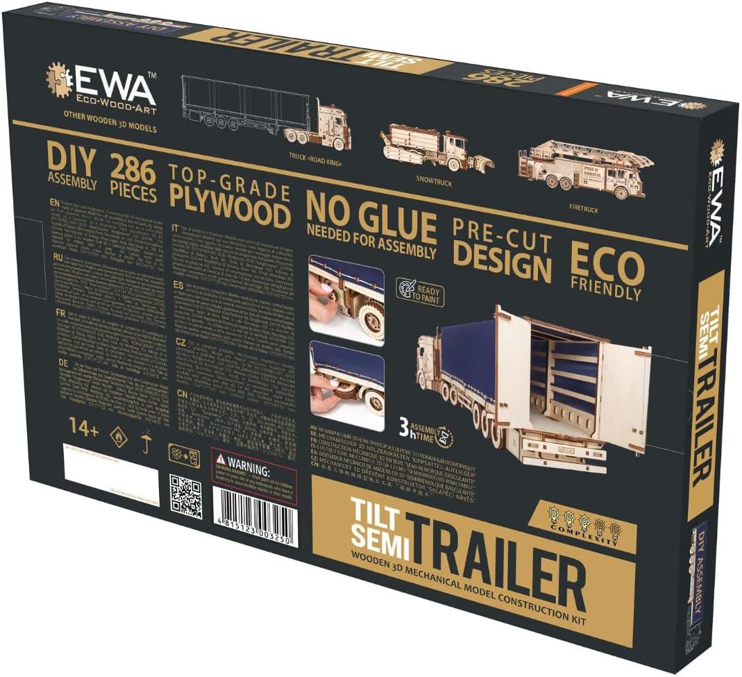 Tilt Semitrailer for Road King — Mechanical Wooden Model, 286 Pieces