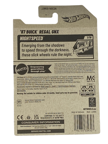 Hot Wheels '87 Buick Regal GNX (Treasure Hunt) | Nightspeed Series 1/10