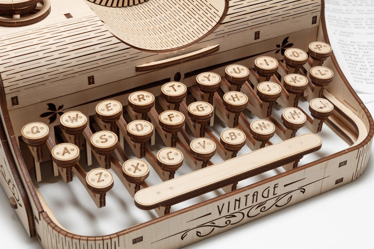 Typewriter — Mechanical Wooden Model, 453 Pieces
