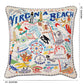Virginia Beach Hand-Embroidered Pillow by CatStudio