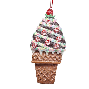 Claydough Ice Cream Ornament - Chocolate