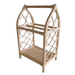 Rattan Doll Clothes Rack with Mini Hangers – Boho Pretend Play Closet for Girls