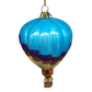 Glass Hot Air Balloon Ornament - Vibrant Blue