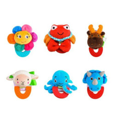 Wristy Buddy Pack of 6, Crab, Cow, Octopus, Dinosaur, Football & Elephant Combo Teether for Babies, 0-2.5yrs baby toys, Easy to hold, Soft, Natural Organic Teethers, Silicone BPA, Phthalates & Lead-Free Baby Teething Toys