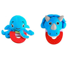 Wristy Buddy Pack of 2, Octopus and Dinosaur Combo Teether for Babies, 0-2.5 yrs, Easy to hold, Soft, Natural Organic Freezer Safe Teethers, Relief Sore Gums, Silicone BPA Free Baby Teething Toy