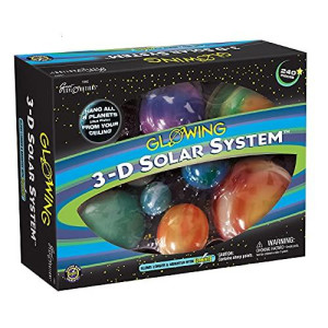Great Explorations 3-D Solar System Glow In The Dark Ceiling Hanging Kit 3D Planets and Star Stickers Create the Milky Way Teach Science STEM, Multicolor (UG-19862)