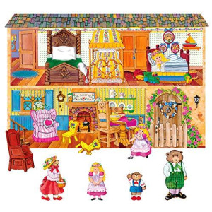 Little Folk Visuals Goldilocks & The Three Bears Precut Flannel/Felt Board Figures, 10 Pieces Set