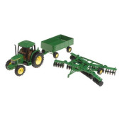 ERTL John Deere 6410 Tractor With Barge Wagon And Disk (1:32 Scale)