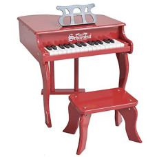 Schoenhut Baby Grand Piano - 30-Key Kids Piano Keyboard with Bench - Toddler Musical Instruments Promote Hand-Eye Coordination - Red Piano Keyboard for 3-12 Years Kids - The Ultimate Gift Piano Toy