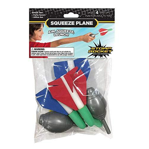 Stomp Rocket The Original Squeeze Plane, 4 Foam Plane Toys for Boys and Girls - Outdoor Rocket STEM Gift for Ages 4 and Up - Great for Year Round Play