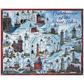 Heritage Puzzles Lighthouses of The Great Lakes - 1000 Pieces - Size: 30" x 24"
