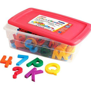 Educational Insights Multicolored Jumbo AlphaMagnets & MathMagnets, Set of 100 Uppercase Letters, Lowercase Letters, Numbers & Math Symbols: Perfect for Homeschool & Classroom, Ages 3+
