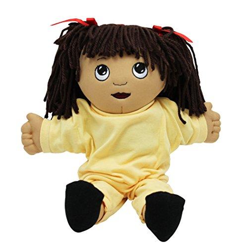 Children's Factory Sweat Suit Doll, Hispanic Girl, CF100-731, Baby Doll, 3-5 Year Old Kids Classroom, Preschool and Daycare Pretend Play Equipment, Light Yellow, 14 inches