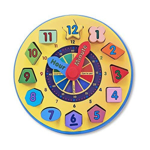 -Melissa &-Doug Wooden Shape Sorting Clock Educational Toy