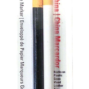 General Pencil 1240ABP China Marker Multi Purpose Grease Pencil, Black/White, 2-Pack