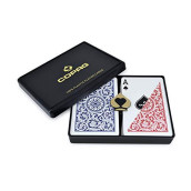 Copag 1546 Design 100% Plastic Playing Cards, Bridge Size Red/Blue (Standard Index, 1 Set)