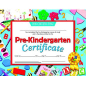 Hayes 078300 Pre-Kindergarten Certificate, 8-1/2" x 11" Size, Paper, Multi