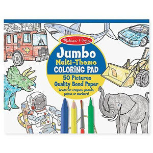 Melissa & Doug Jumbo 50-Page Kids Coloring Pad - Space, Sharks, Sports, and More