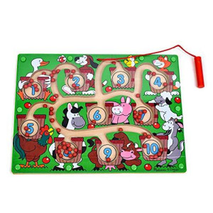 Melissa & Doug Magnetic Wand Number Maze - Wooden Puzzle Activity
