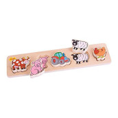 Bigjigs Toys Chunky Lift and Match Farm Puzzle