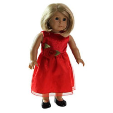 Red Satin & Velvet 18" Doll Formal Holiday Party Dress (Doll not included)