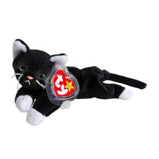 Ty Beanie Babies Zip The Black Cat with White Paws