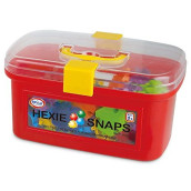Hexie-Snaps Construction Toy Set with 92 Pieces and Carrying Case, STEM Learning Kit