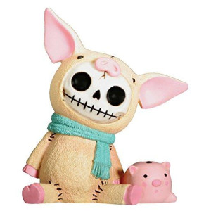 SUMMIT COLLECTION Furrybones Bacon Signature Skeleton in Piglet Costume with Piggy Bank