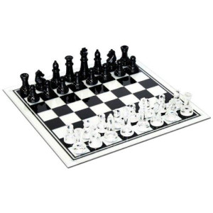 Black and Clear Glass Chess Set