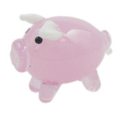 Miniature Glass Pig Figurine