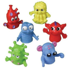 US Toy - Dozen Assorted Color Monster Finger Puppets -1.5", Made of Plastic (1-Pack of 12)
