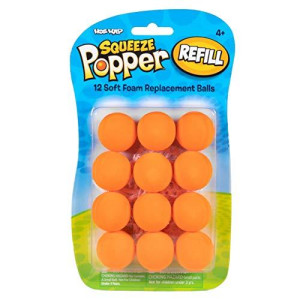 Hog Wild Orange Popper Refill Balls, Pack of 12 - for Poppers and Power Popper Toys - Age 4+