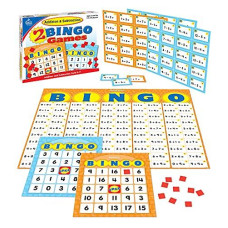 Carson Dellosa Addition and Subtraction Bingo Board Games-Kids Bingo Games With 36 Double-Sided Game Cards, Bingo Chips, 100 Calling Cards, Answer Mat, 3-36 players, Ages 5+