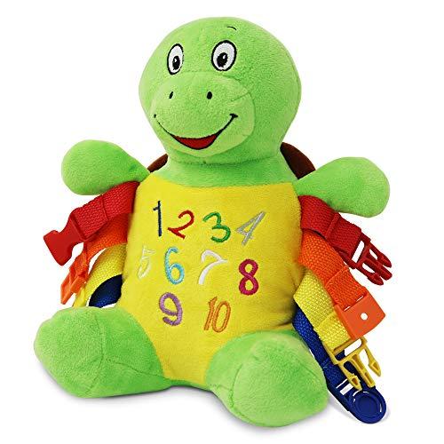 Buckle Toys - Bucky Turtle - Learning Activity Toy - Develop Motor Skills and Problem Solving - Counting and Color Recognition - Easy Travel Toy - Baby Toys 12 Months Plus