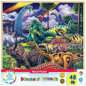 MasterPieces / Fun Facts 48-Piece Wood Puzzle, Dinosaur Friends