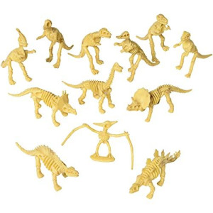 US Toy - Assorted Dinosaur Skeleton Toy Figures, Made of Plastic, (1-Pack of 12)