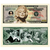 Marilyn Monroe Million Dollar Novelty Bill Play Money with Bill Protector