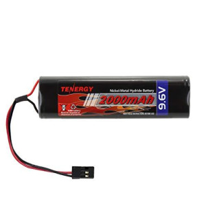 Tenergy NiMH Receiver Battery Pack with Hitec Connectors 9.6V 2000mAh High Capacity Futaba Battery Pack, Square NT8S600B Rechargeable Battery Pack for RC Receivers, Airplanes, and More