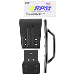 RPM 80022 Front Bumper and Skid Plate Black Slash 4x4 Black