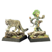 Lini Iconic Gnome Druid and Droogami Snow Leopard Pathfinder Miniature