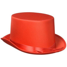 Satin Sleek Top Hat (red) Party Accessory (1 count)
